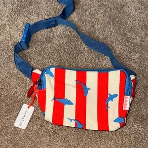 Red and Blue Shark Stripe Kids Belt Bag